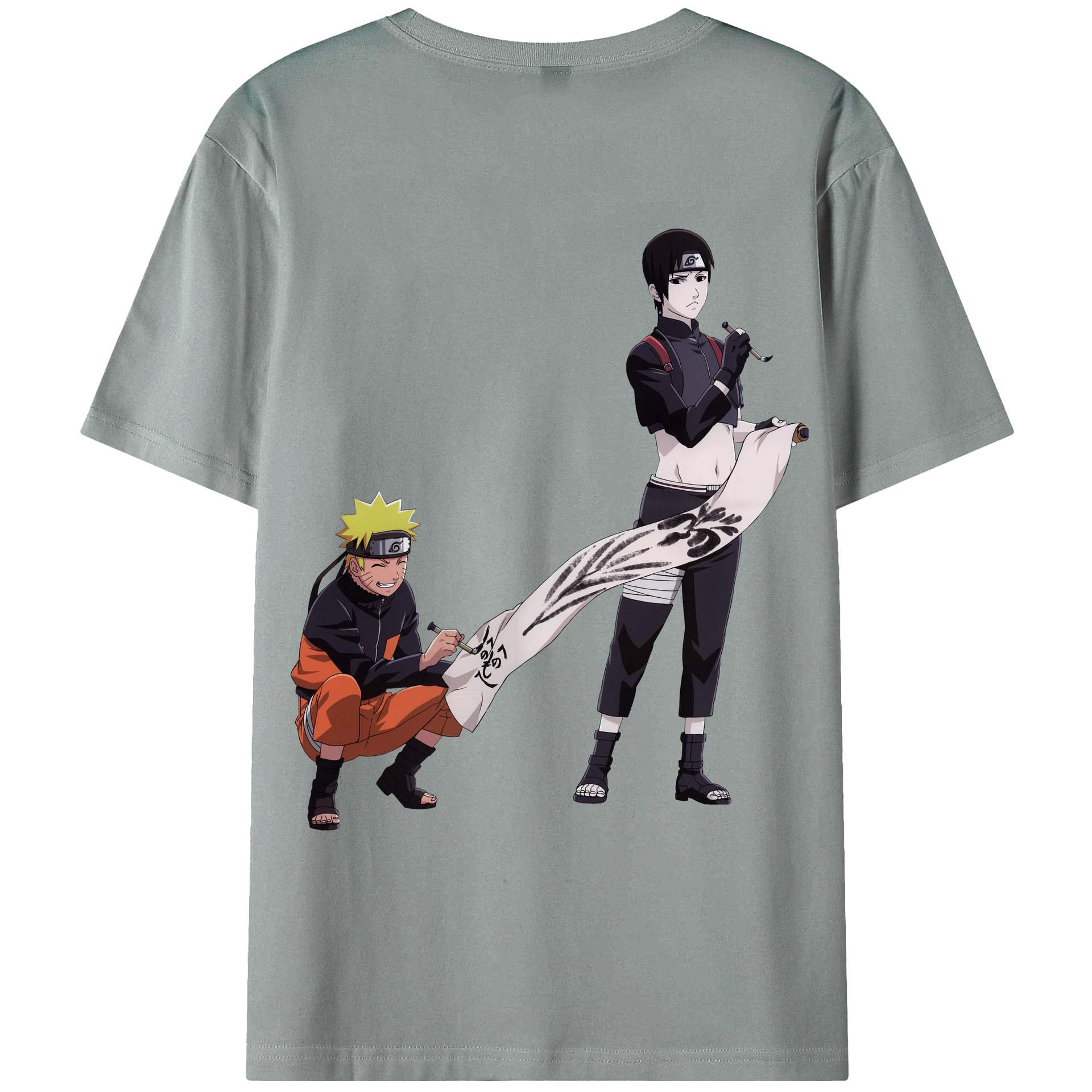 （画像用） NARUTO -ナルト- うずまき ナルト Uzumaki Naruto 綿100％ メンズ半袖Tシャツ（バックプリント） 通気性